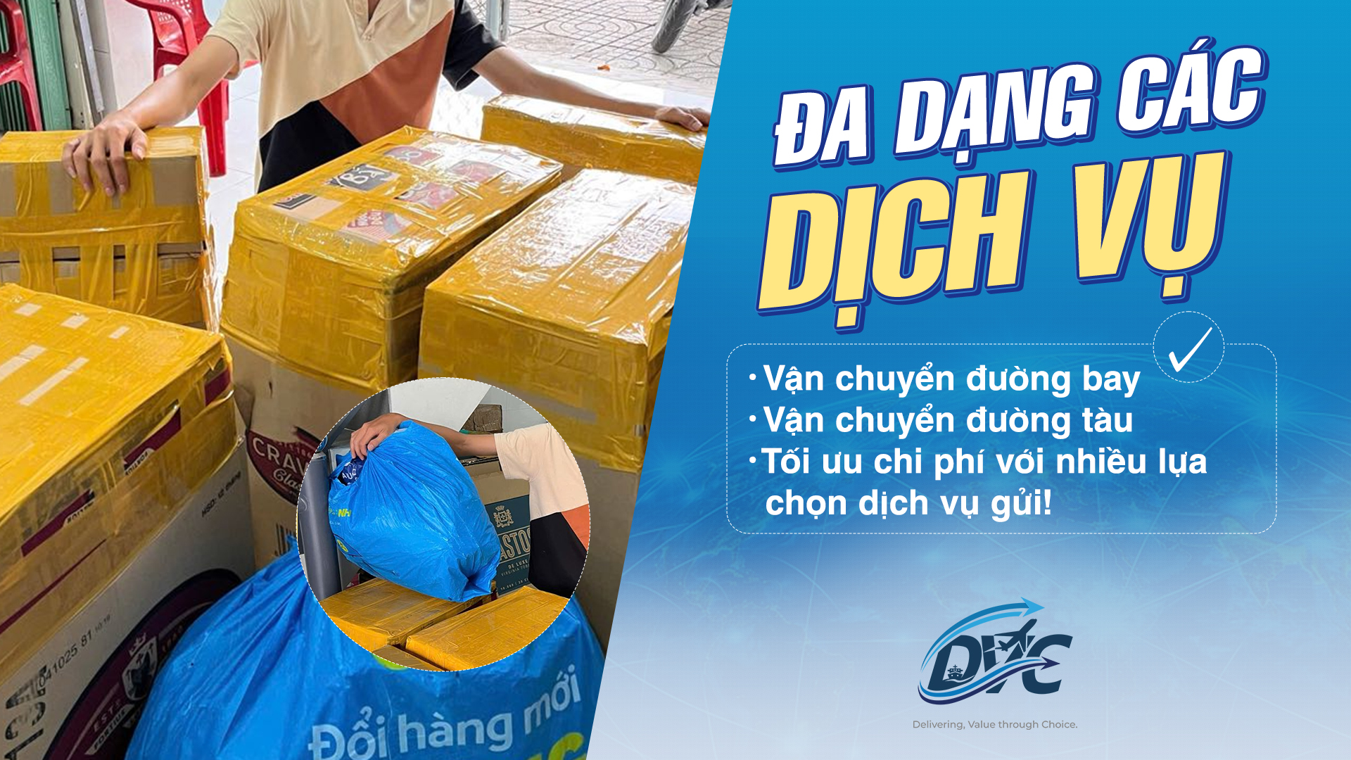 DVC Logistics vận tải hàng hoá đường bay và đường tàu
